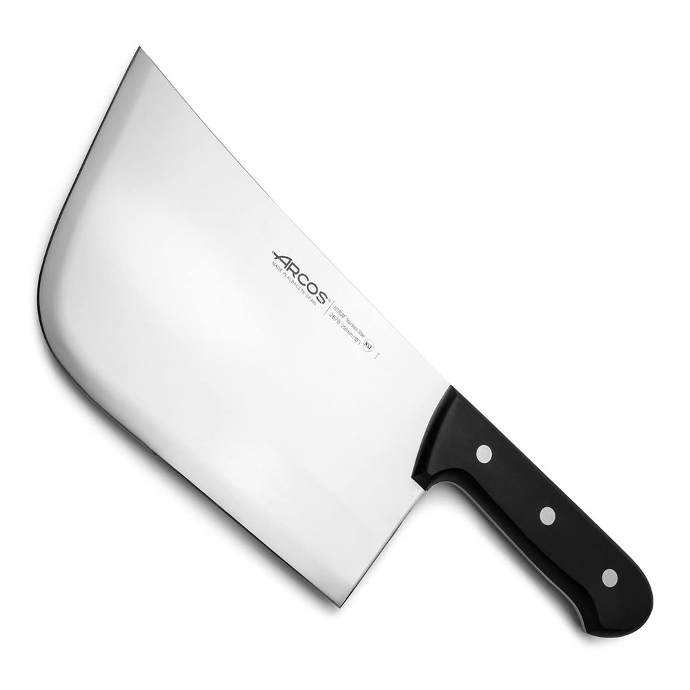 Arcos Cleaver Knife Butcher Knife - Nitrum Stainless Steel Blade 10" - Polyoxymethylene Handle (POM) in Black Color (7'') - Series Universal - Black Color