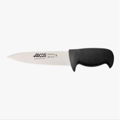 Arcos Fillet Knife 7 Inch Nitrum Stainless Steel and 190 mm blade. Sharp Steak Knife to Fillet Meat and Fish. Ergonomic Polypropylene Handle. Series 2900. Color Black