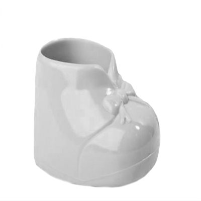 12 Medium Baby Booties Candy Holders Favors 2.25" - White
