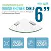 Spancraft Glass SQ10QR-CR Quarter Round Glass Shower Shelf with Square Clamp, Chrome Bracket, 10" view 3