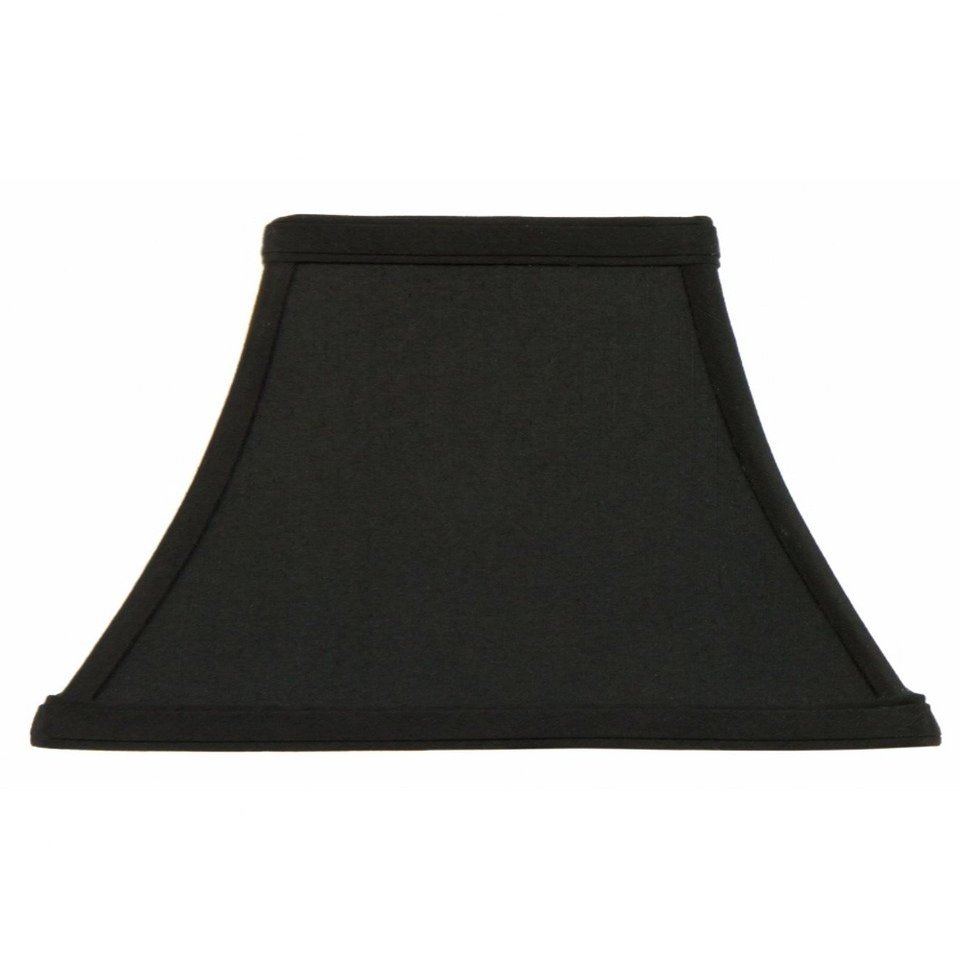 Upgradelights Square Bell 8 Inch Candle Stick Replacement Lamp Shade Black with Gold Lining (4x8x7)