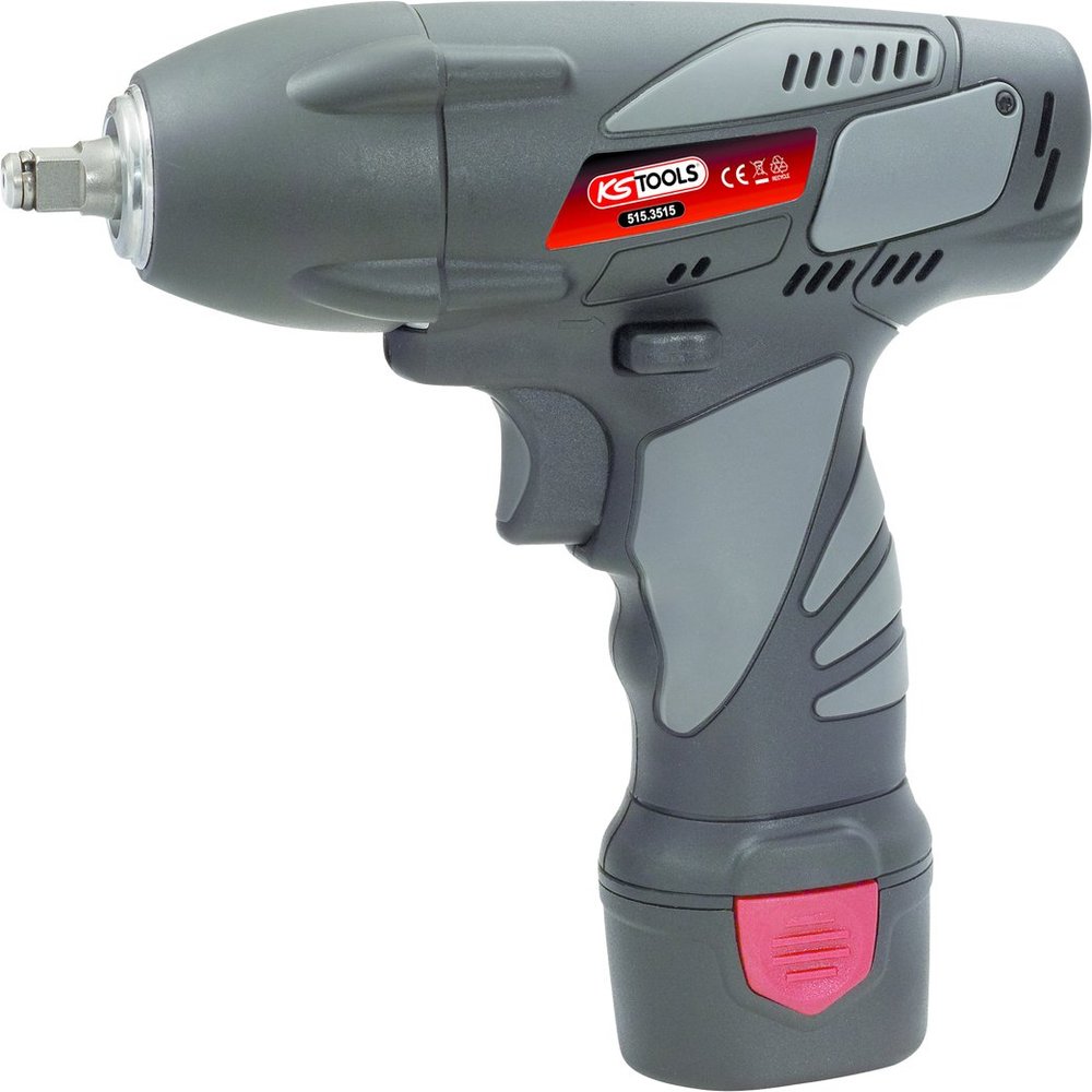 KS TOOLS 3/8'' Cordless Impact Wrench, 117Nm, 1.870 r.p.m., with 2 Batteries and 1 Charger