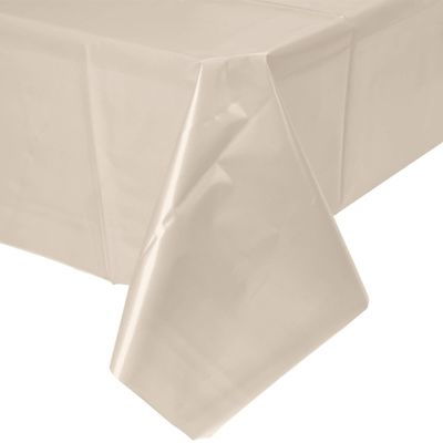 2 Plastic Rectangular Tablecloths 54"X 108" Table Cover - Ivory
