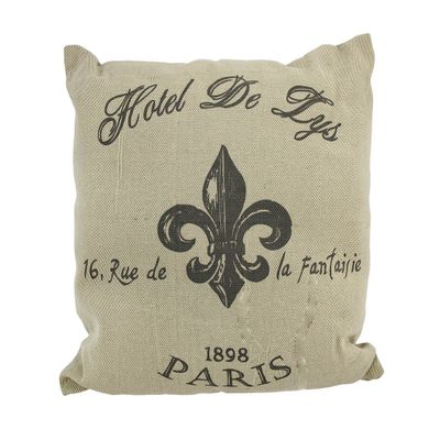 Deco 79 Fabric Pillow, 16 by 16-Inch, Paris Emboss