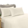 Luxurious Ultra Soft Silky 100% Vicose from BAMBOO SEVEN (7) Piece Set, Ivory Solid / Plain, King Size, Includes 4pc BED SHEET SET & 3pc DUVET SET, 1200 Thread Count view 1