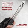 Venzo Bicycle Bike 1/4 Inch Driver - Torque Wrench Allen Key Tools Socket Set Kit 2-24Nm - Small Adjustable view 4