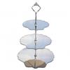 3 Tier Silver Mirror Acrylic Shell Cake Stand 20cm 25cm 30cm Overall height 32cm view 1