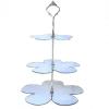 3 Tier Silver Mirror Acrylic Daisy Cake Stand 20cm 25cm 30cm Overall height 32cm view 1