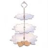 3 Tier Silver Mirror Acrylic Flower Cake Stand 20cm 25cm 30cm Overall height 32cm view 1