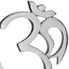 Lunares Om Sculpture, Silver view 2