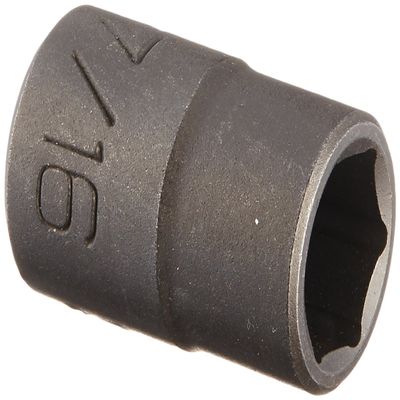 3/8" Drive 6 Point Standard Black Industrial Socket - 7/16"