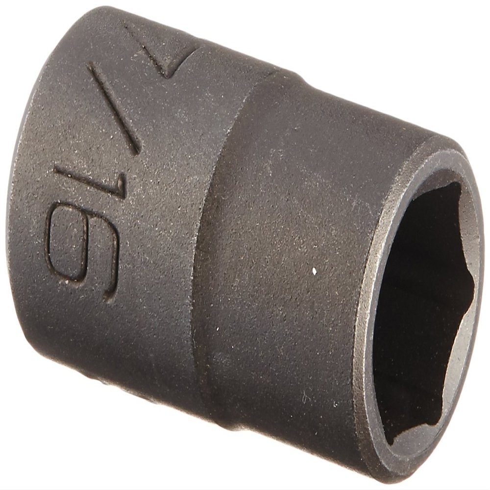 3/8" Drive 6 Point Standard Black Industrial Socket - 7/16"