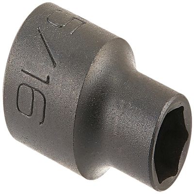 3/8" Drive 6 Point Standard Black Industrial Socket - 5/16"