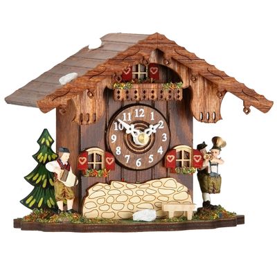 Mantel-clock with quartz movement and cuckoo chime, incl. batterie TU 083 Q
