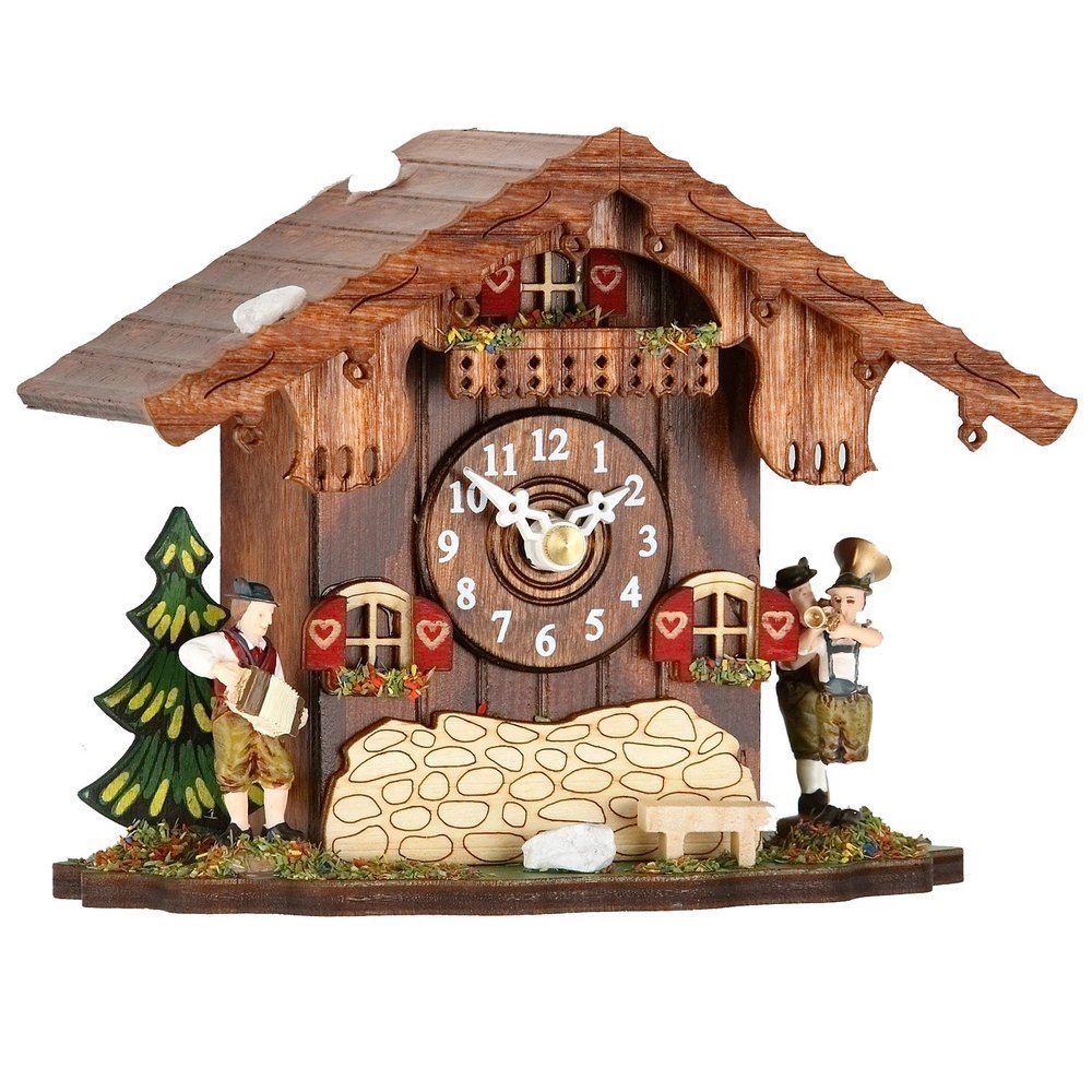 Mantel-clock with quartz movement and cuckoo chime, incl. batterie TU 083 Q