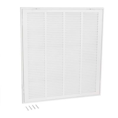 EZ-FLO 20 x 25 Inch (Duct Opening) White Return Air Vent Cover for Wall or Ceiling, Solid Steel Return Air Grille, HVAC Air Return, 61633
