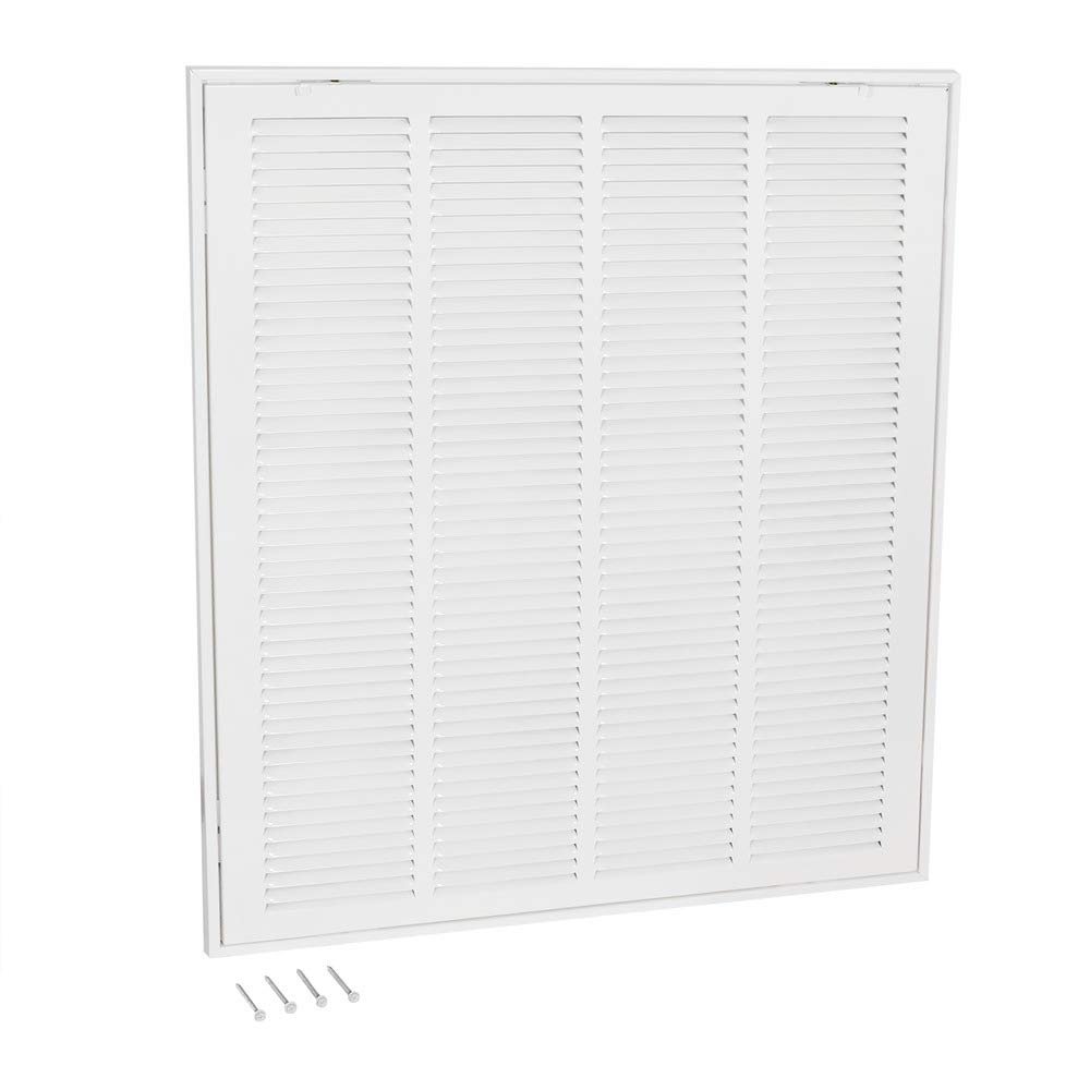 EZ-FLO 20 x 25 Inch (Duct Opening) White Return Air Vent Cover for Wall or Ceiling, Solid Steel Return Air Grille, HVAC Air Return, 61633