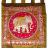 Exclusive Thai Decor Elephant on Green Thai silk Kalaga - ETDK004GR-E view 1