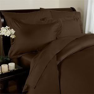 1200 Thread Count Egyptian Quality 3pc Duvet Cover Set, Solid, Full/Queen, Chocolate Brown
