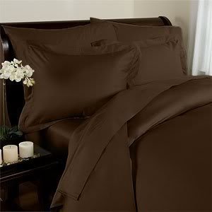1200 Thread Count Egyptian Quality 3pc Duvet Cover Set, Solid, Full/Queen, Chocolate Brown