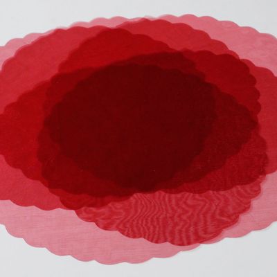 9" Organza Circle Wedding Tulle w/Waved Edges 200 Pcs (Burgandy)