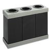 Safco Products Company SAF9798BL Disposal Recycling Center- 3-28 Gallon- 46inchx16inchx33inch- GY-BN view 1