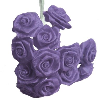 72 Large Ribbon Roses Wedding Favor Flower Lavender