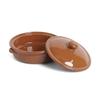 Amazing Cookware SB123 Natural Terracotta 25cm Round Dish With Lid, Brown view 2