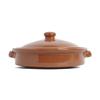 Amazing Cookware SB123 Natural Terracotta 25cm Round Dish With Lid, Brown view 3