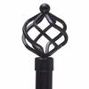 48"-84" Decorative Window Curtain Rod Set: BLACK SPIRAL FINIALS view 1