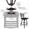 HBS L014 Eastern Illinois 30" Swivel Bar Stool with Black Wrinkle Finish view 3