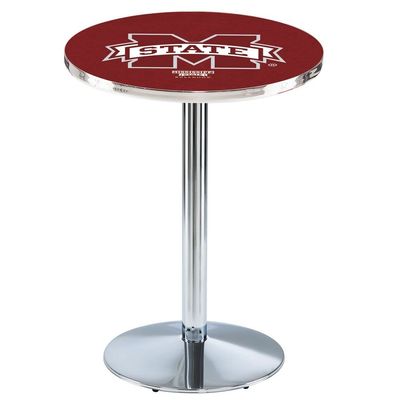 Holland Bar Stool Co. L214-42" Chrome Mississippi State Pub Table