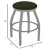 802 Misha 30" Swivel Bar Stool with Anodized Nickel Finish and Canter Pine Seat view 2