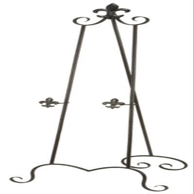 Deco 79 Metal Scroll Extra Large Free Standing Adjustable Display Stand Easel with Chain Support, 21" x 1" x 65", Black