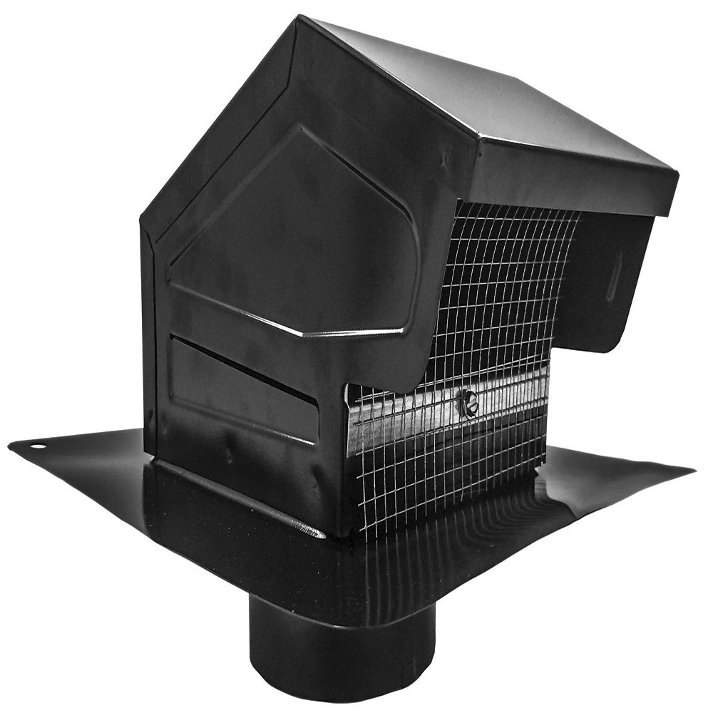 Galvanized Steel Roof Vent Cap with Damper & Removable Screen