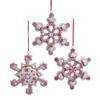 Kurt S. Adler Claydough Christmas Tree Ornaments Holiday Decoration Gingerbread Peppermint Candy (4.5" Set of 3 Snowflake Peppermint Ornaments Glitter Candy Gingerbread Red White D3620) view 1