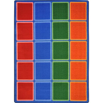 Joy Carpets Blocks Abound Area Rug in Color Primary, 5'4" x 7'8"