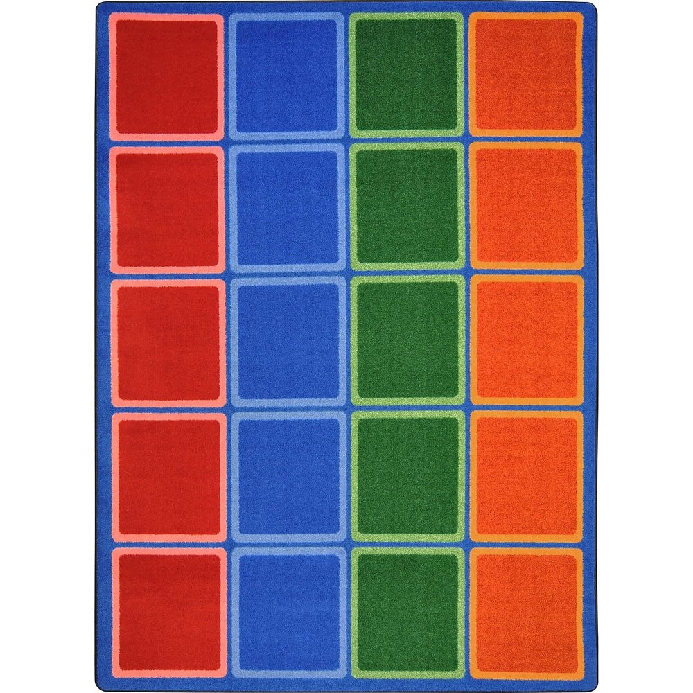 Joy Carpets Blocks Abound Area Rug in Color Primary, 5'4" x 7'8"