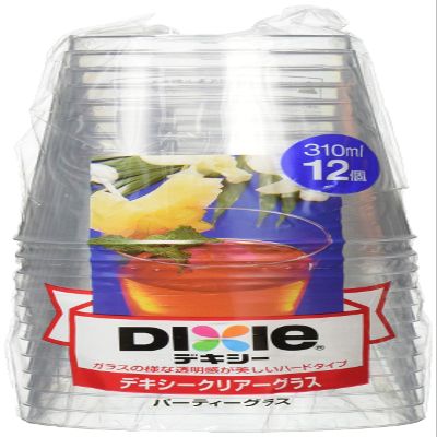 Japan Dexxy 334667 Clear Party Glass, 10.1 fl oz (310 ml), Pack of 12, Transparent