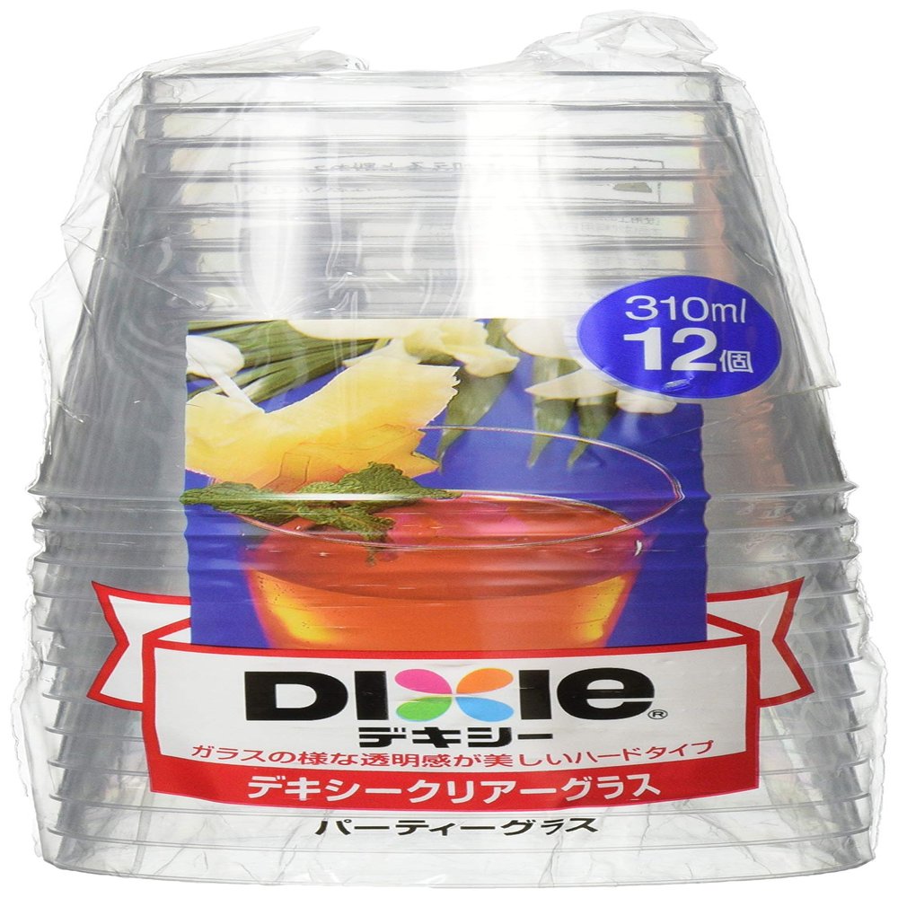 Japan Dexxy 334667 Clear Party Glass, 10.1 fl oz (310 ml), Pack of 12, Transparent