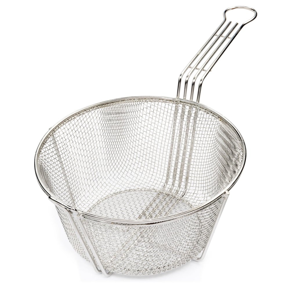 Carlisle FoodService Products 601000 Chrome Plated Nickel Steel Mesh Fryer Basket, 8-3/4" Diameter x 4-3/4" Depth (Case of 12)