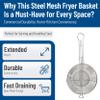 Carlisle FoodService Products 601000 Chrome Plated Nickel Steel Mesh Fryer Basket, 8-3/4" Diameter x 4-3/4" Depth (Case of 12) view 3