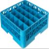 Carlisle FoodService Products RG25-114 OptiClean 25 Compartment Glass Rack with Extender, 3-1/2" Compartments, Blue (Pack of 4) view 1
