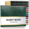 Gallery Leather Guest Book - Great for Wedding, Reception, Baby and Bridal Shower, Birthday Party and Vacation Home - 192 Lined Pages to Sign in, add Polaroid Photo - Hardcover 9x7" - Acadia Green view 1