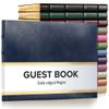 Gallery Leather Guest Book - Great for Wedding, Reception, Baby and Bridal Shower, Birthday Party and Vacation Home - 192 Lined Pages to Sign in, add Polaroid Photo - Hardcover 9x7" - Acadia Navy view 1