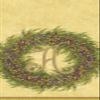 Caspari Berry Wreath Monogram Initial A Paper Guest Towel, Gold, 18 Count view 1