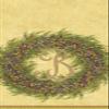 Caspari Berry Wreath Monogram Initial B Paper Guest Towel, Gold, 18 Count view 1