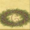 Caspari Berry Wreath Monogram Initial C Paper Guest Towel, Gold, 18 Count view 1