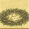 Caspari Berry Wreath Monogram Initial E Paper Guest Towel, Gold, 18 Count view 1