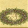 Caspari Berry Wreath Monogram Initial F Paper Guest Towel, Gold, 18 Count view 1